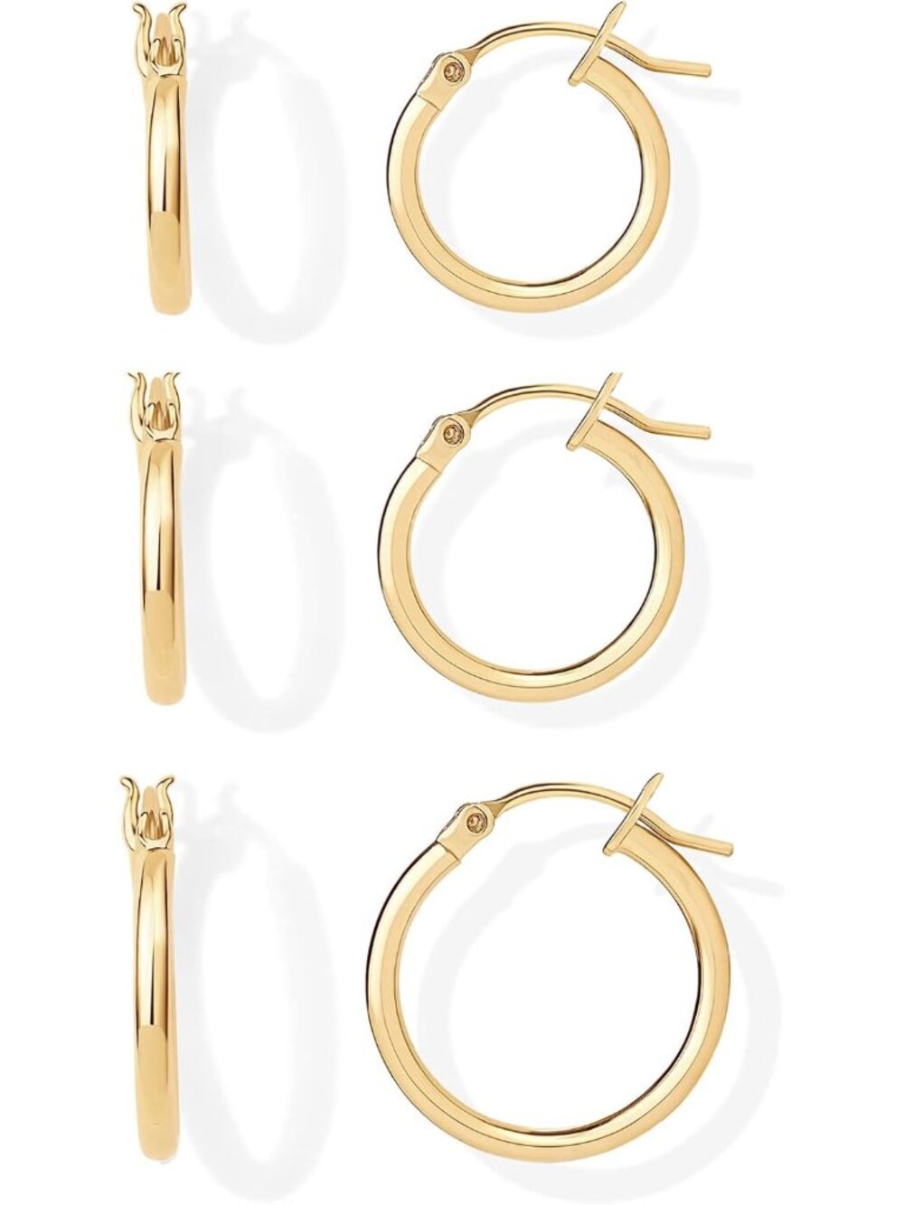 18K Gold Plated Small Hoop Earrings for Women, Earrings Piercing Pack | Hypoalle